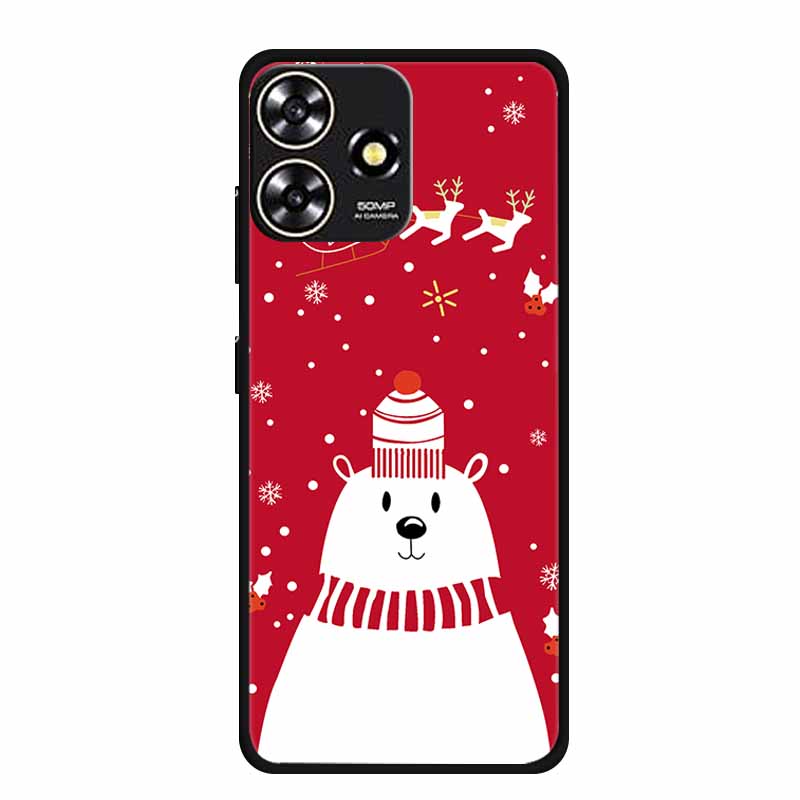 Christmas Phone Cases For ZTE Blade V50 Design 4G/ V50 Smart / A73 4G / Axon 50 Lite Cases Shockproof Silicone Soft Black Covers