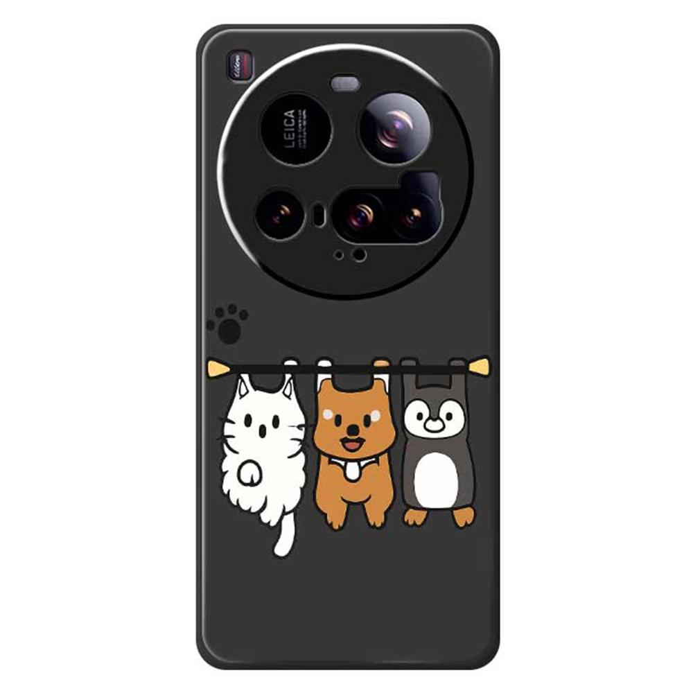 For Xiaomi 15 Ultra Case Three Animal Dolls Pattern Printing Straight Edge TPU Phone Back Cover