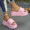 Women's Chunky Platform Slippers Summer Comfort Soft Thick Bottom Slides Woman for Sandals 2024 Open Toe Non-slip Beach Shoes