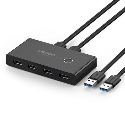 Коробка-переключатель ХАБ переключатель 4x USB 3.2 Gen 1 USB-разветвитель для двух компьютеров черный