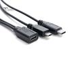 Type-C to Type-C&Micro 5P Female 2 Male Y Splitter Charging Extension Cable