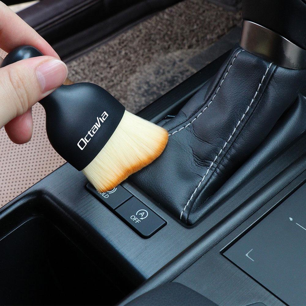 LQLT3 Car Styling Air Outlet Dashboard Cleaning Soft Brush Dust Removal Sweeping Tool for Skoda Octavia Kodiaq Fabia Superb VII S VRS