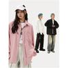 Couple Solid Color Loose Casual Long-sleeved Shirt Lapel Comfortable Single-breasted Jacket
