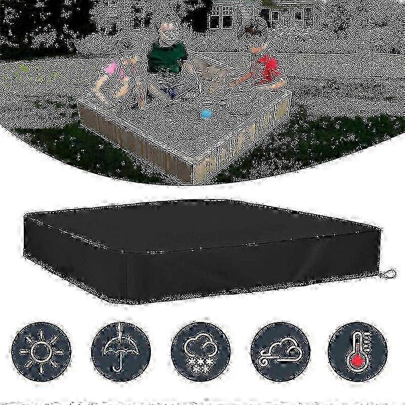 Waterproof Sandpit Cover with Drawstring - 120 x 120 cm Square, Dustproof for Sandpit Play