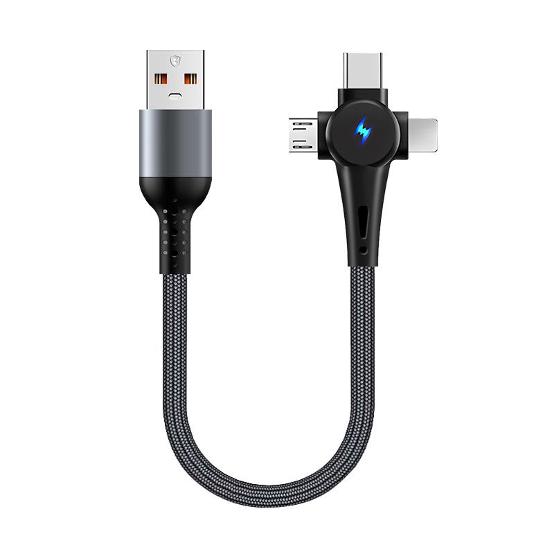 Dual Type-C Elbow PD100W Fast Charging Short Cable for Car & Power Bank