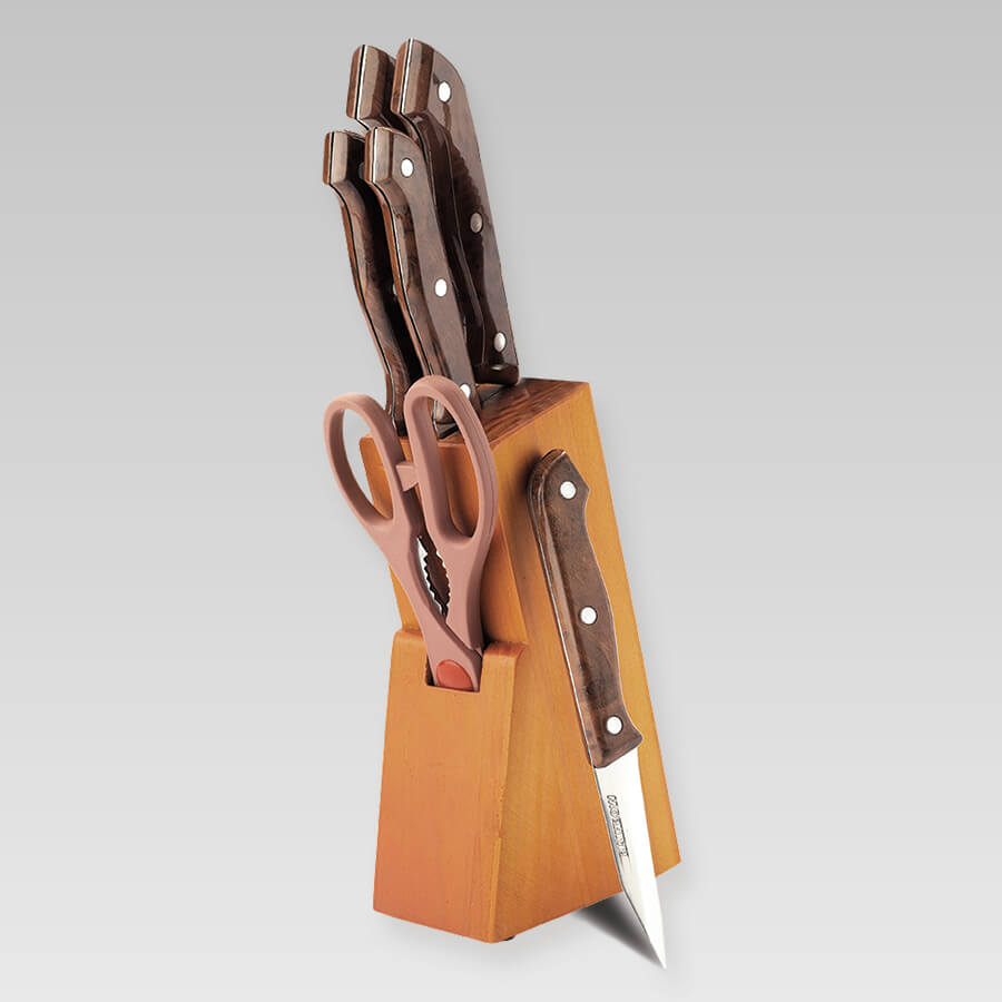 Zestaw noży komplet 8 elementów na stojaku ze stojakiem MAESTRO MR-1406