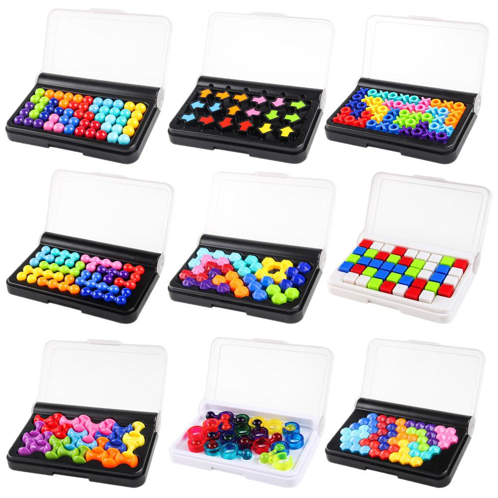 Kids Brain Logic Training Mini Magic Bead Puzzle Game Portable Colorful Bead Toy