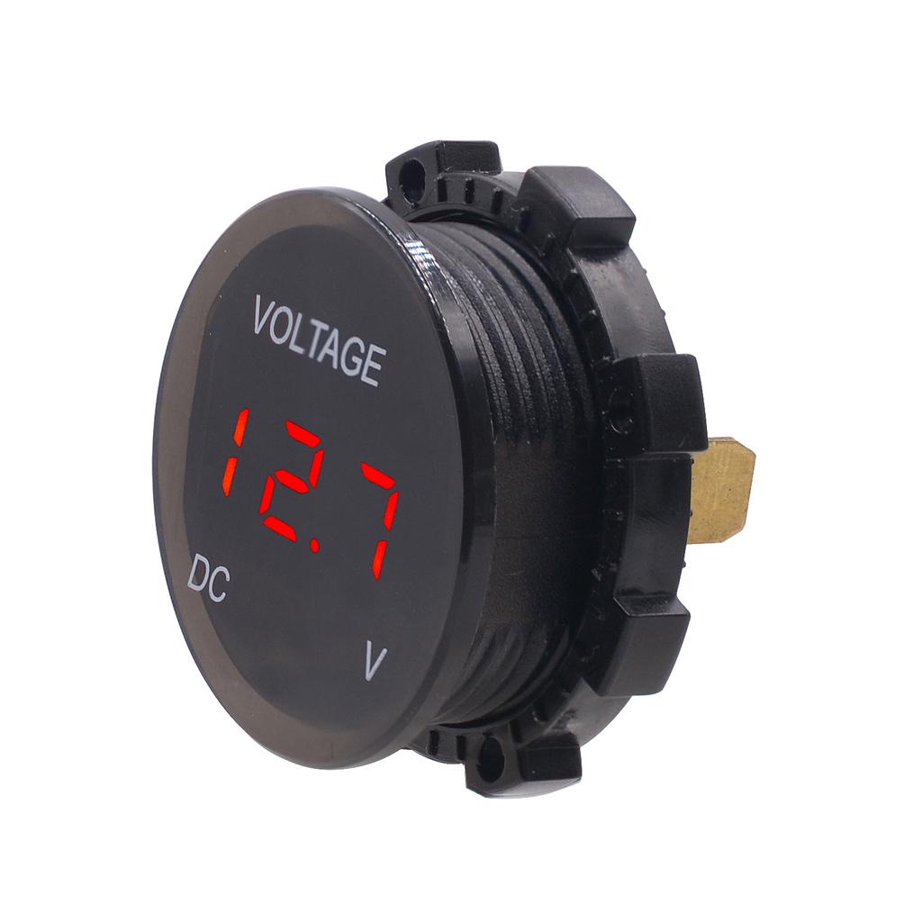 Automotive Digital Display Modified Voltmeter, Motorcycle Mounted, Waterproof LED Lens Display Instrument