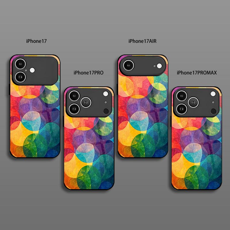 Абстрактный Цветной Узор 2D Чехол для Телефона для iPhone 17 16 15 14 13 12 11 X XR XS Max Pro 8 plus Стеклянная Защитная Крышка
