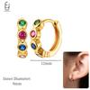 925 Sterling Silver Ear Needle Fashion Hoop Earrings Colorful Crystal Pendants Gold Earring Premium Luxury Women's Jewelry Gift