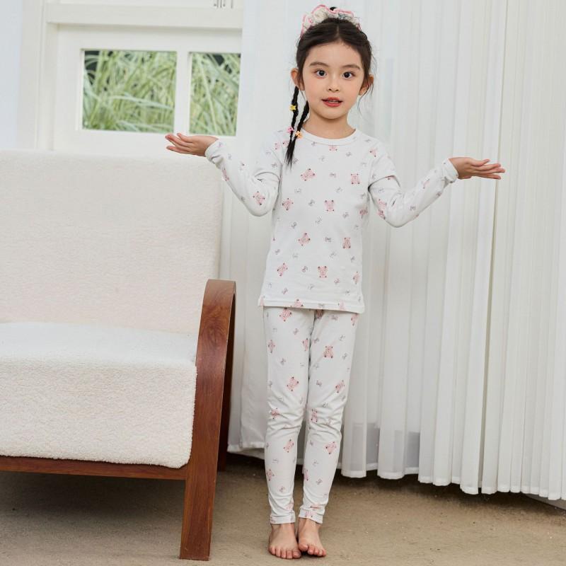 Girls Boys Thermal Underwear Set Kids A Winter Soft Loungewear