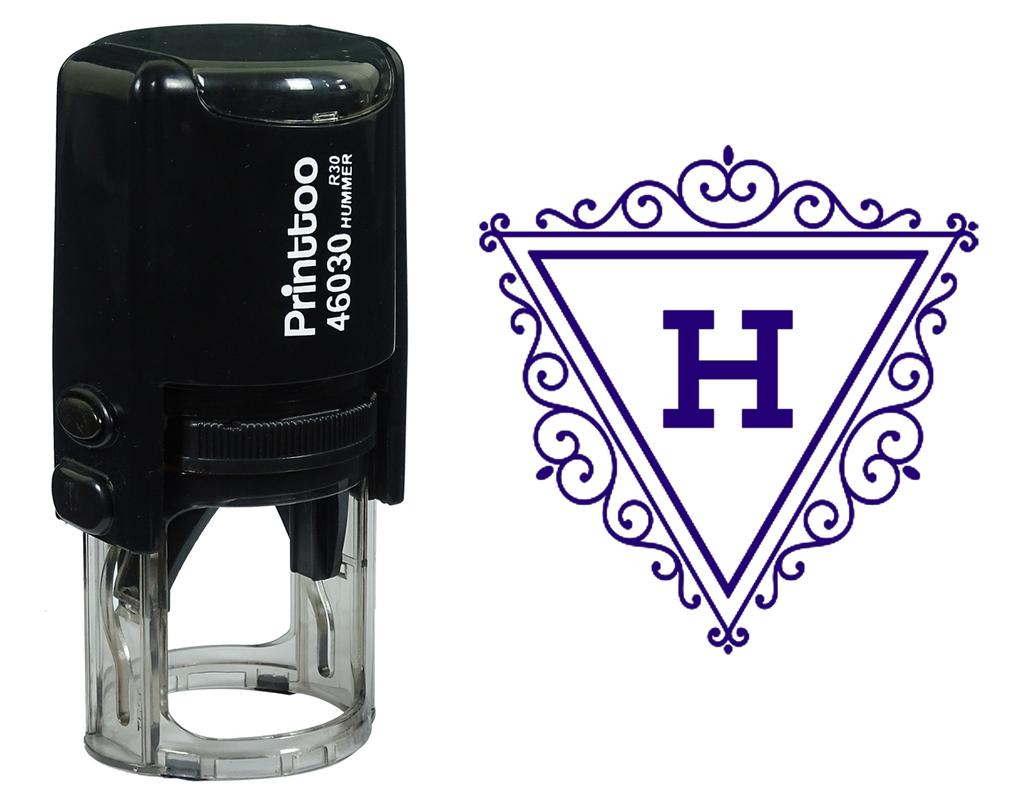 Printtoo H Алфавит Вихревой Граница Треугольник Вензель Начальная Самостоятельная Краска Резиновая Штамп Офис
