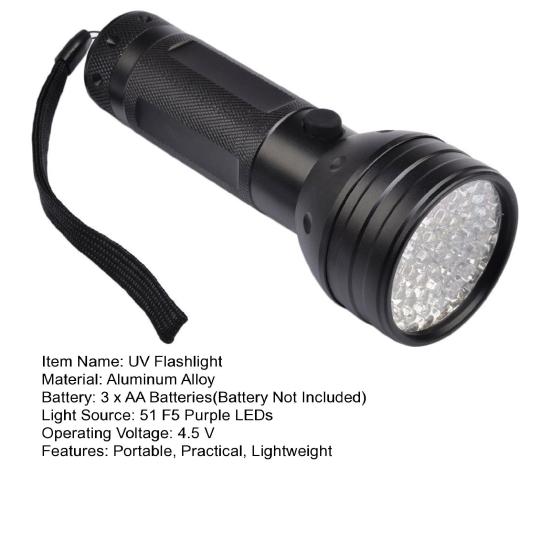 Фонарик Yousheng UV Black Light Компактный дизайн Портативный широкополосный аккумуляторный ультрафиолетовый детектор черного света