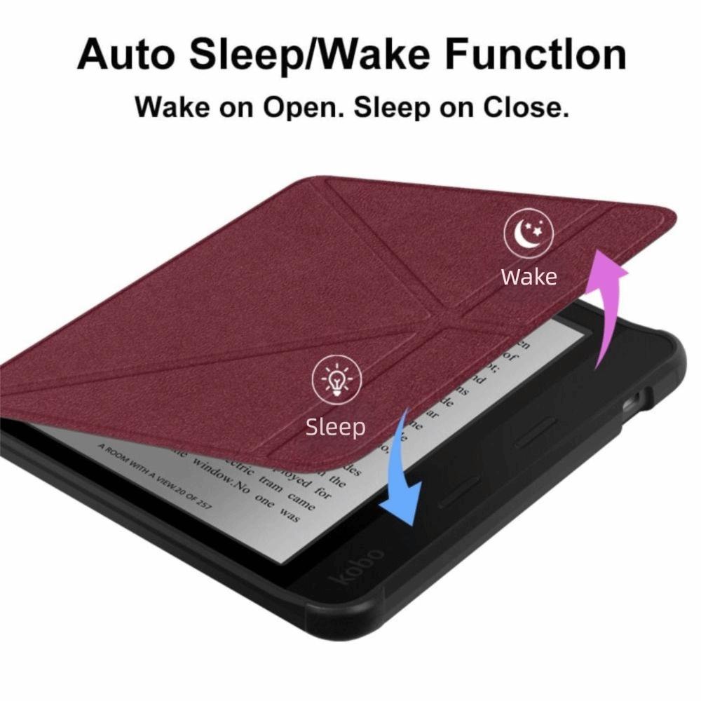 7 inch E-Reader Case Acrylic Auto Wake/Sleep Smart Cover Wear Resistant Shockproof Protective Shell for KOBO Libra Color/2