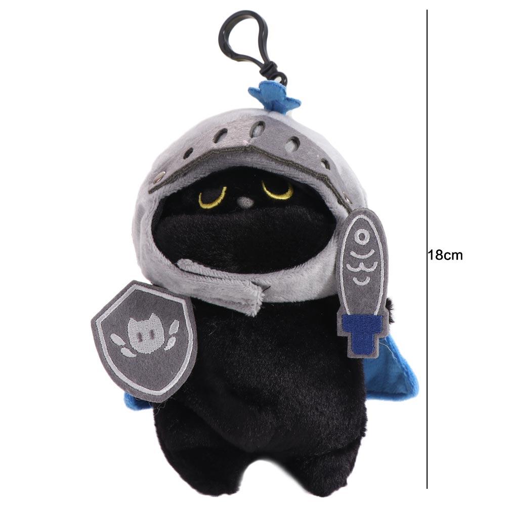 Cartoon Cat Plush Toy Silly Black Cat Stuffed Toy Knight Cat Plush Doll Christmas Gift