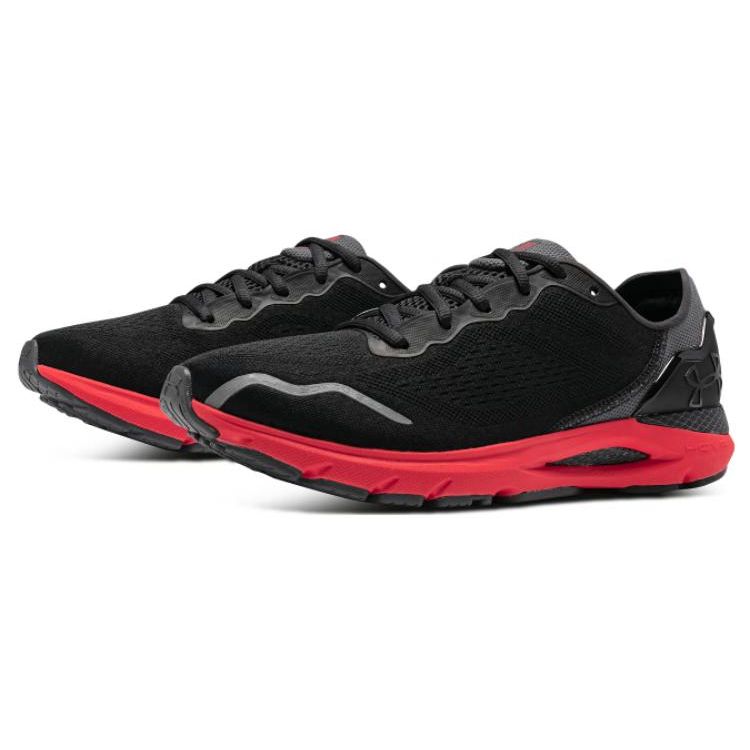 Under Armour HOVR Sonic 6 Anthracite Red Men Sneakers Black Castlerock 3026121-107