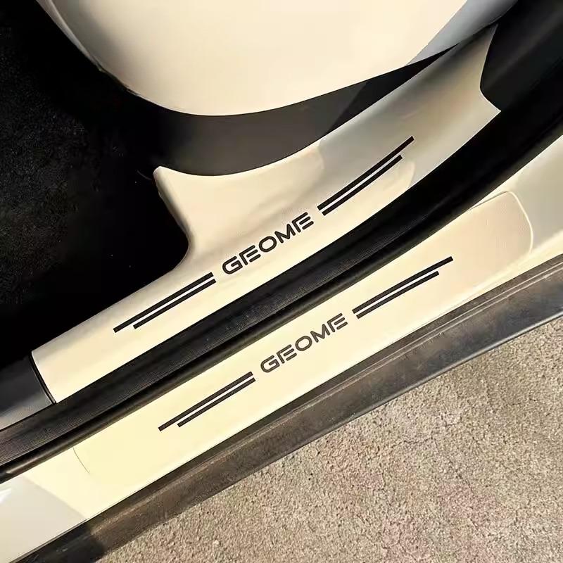 Для Geely EX2 Xingyuan eMAS 5 2026 Кожаная накладка на порог двери автомобиля Защитная наклейка на порог от царапин Защитная накладка на педаль