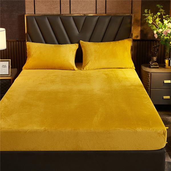 Winter Warm Plush Elastic Fitted Sheet Double Bed Sheet Soft Warm Velvet Bedspread Mattress Cover Bed Linen Protector No Pillowcases