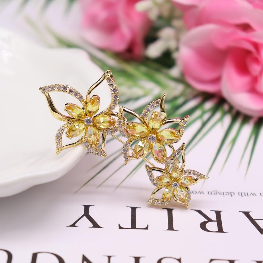 Брошь из циркона в виде цветка сакуры для мужчин и бриллиантового циркониевого кристалла, цветок для лацкана, свадебная церемониальная, стильная, на грудь, подарок, с подарочной коробкой, для женщин,