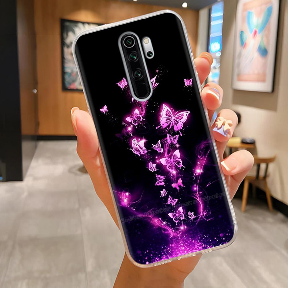 Чехлы из ТПУ для Redmi Note 8 Pro Чехол Прозрачный Красивые Цветы Легкий Чехол для Xiaomi Redmi Note8 Pro Корпус Телефона Fundas
