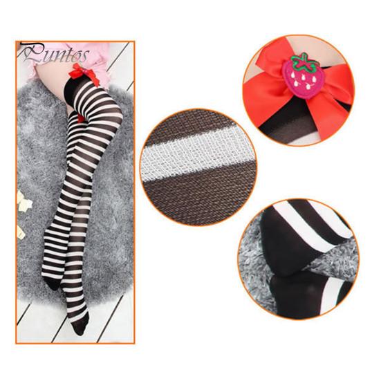 1 пара рождественских чулок в полоску с цветными блоками в стиле ретро, яркий цветной бант, нескользящие, обтягивающие, для выступлений, косплей, мини-платье, юбка, длинные носки