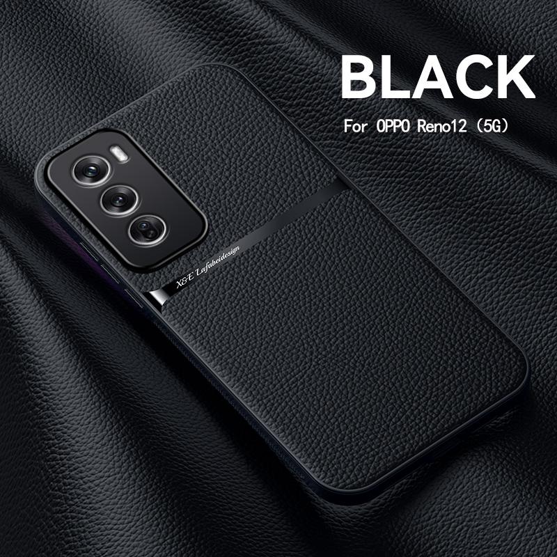 PU Leather Magnetic Case for OPPO Reno 12 Pro G 12F 12FS 11 11F 10 Pro Plus Protective Cover Hard Back Shell Coque Fundas Capa