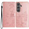 For Samsung Galaxy S24 FE Wallet Phone Case Butterfly Floral Imprint Leather Shockproof Cover