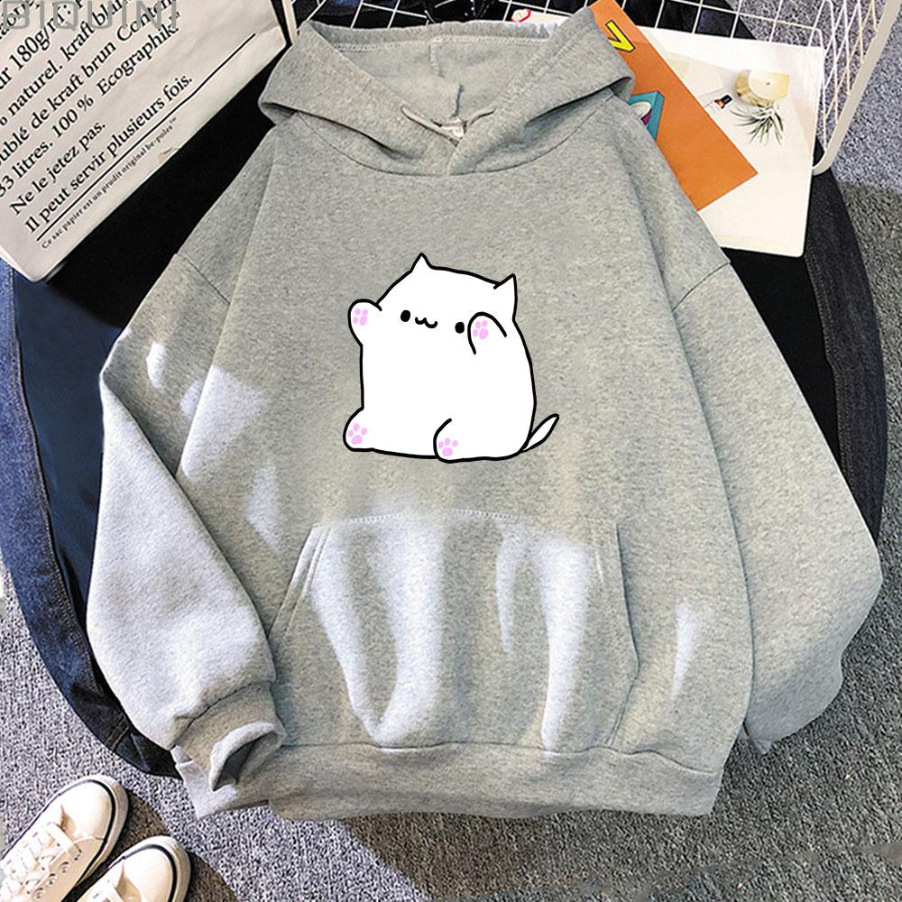 Bongo Cat Hoodies for Women Kawaii Graphic Sweatshirts Men Clothing Female Casual Y2k Clothes Long Sleeve Pullover Streetwear