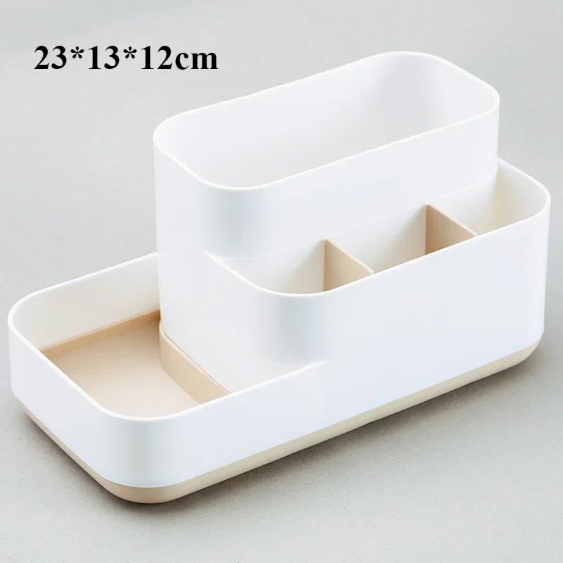 Ящик-органайзер для макияжа, большая вместительная пластиковая коробка для хранения косметики, держатель для губной помады, большая вместительная коробка для хранения канцелярских принадлежностей