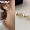 Elegant Faux Pearl Earrings Women Temperament Stud Earring Bridal Engagement Party Jewelry Gift