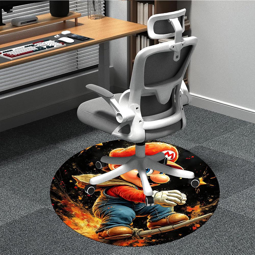 1pc Mario Adventure Office Round Area Rug, Indoor Mat Suitable For Office,Bedroom Living Room Home Decor, Room Deco a0928184