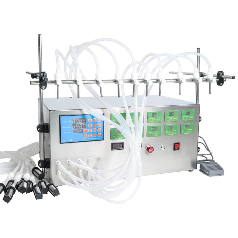 ZONESUN ZS-YTDP10 Electric Digital Control Diaphragm Pump Liquid Filling Machine 3-4000ml For Liquid Perfume Water Juice Essential Oil With 10 Heads