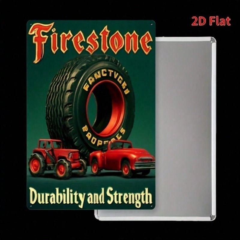 Винтажный металлический плакат шин Firestone, настенное искусство, декор для гаража