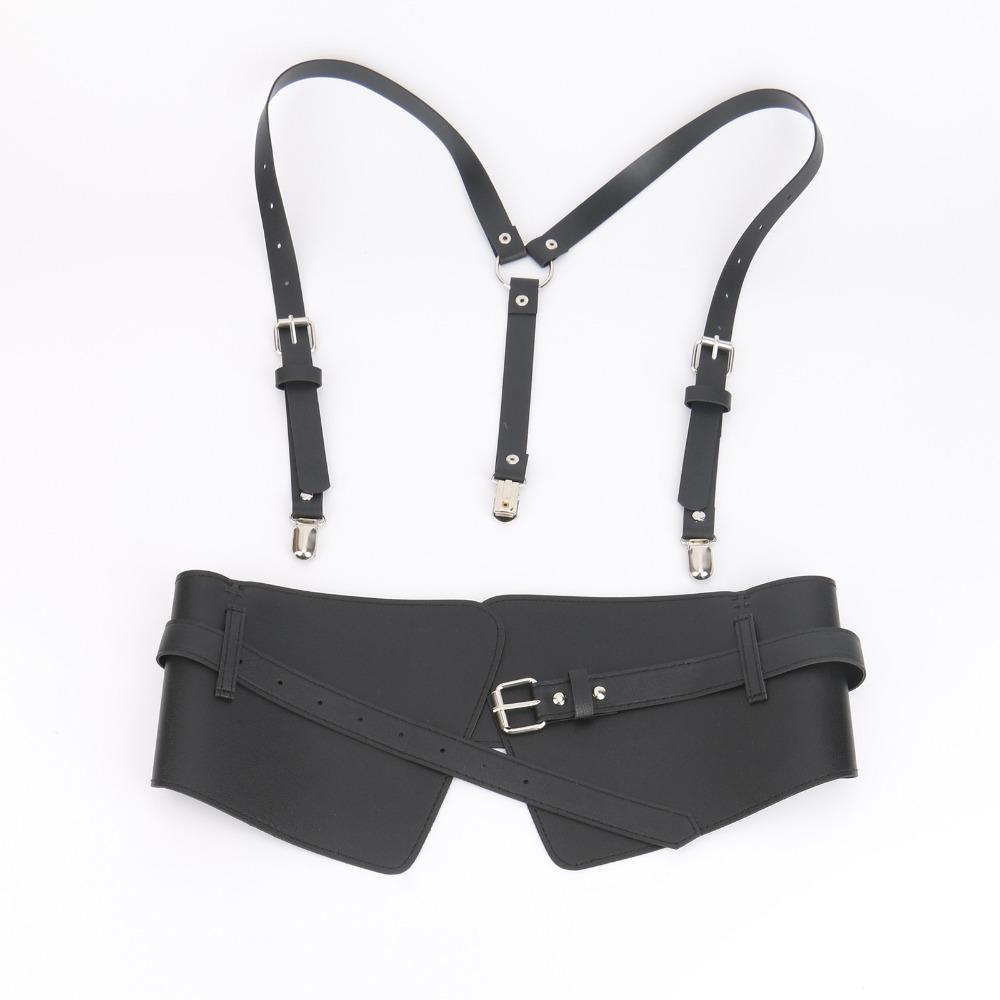 Широкий пояс панк-пояс корсет на грудь корсетный пояс готический подтяжки украшение