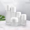Empty Press Cream Dispenser Toiletries Frosted Glass Refillable Bottles Cosmetic Container