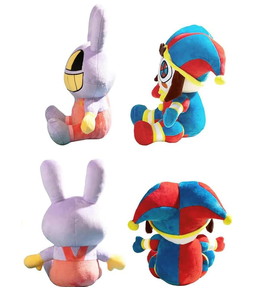 GenPick Amazing Digital Circus Plush Toys: Pomni, Jax, Otchin, Mascagna, and Clown, 2-Piece Set, 25cm, PP Cotton, Gift