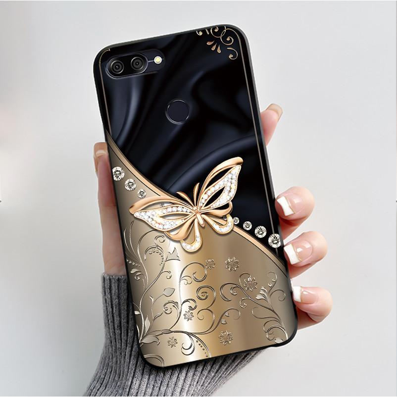 For Asus Zenfone Max Plus M1 ZB570TL X018 Case Fashion Butterfly Flowers Soft Black Silicone Cover For Asus Max Plus M1 Bumper