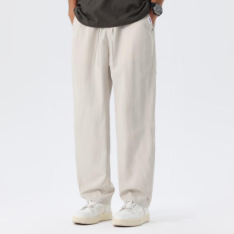 Fingercroxxit Men's Lyocell Straight-Leg Casual Pants