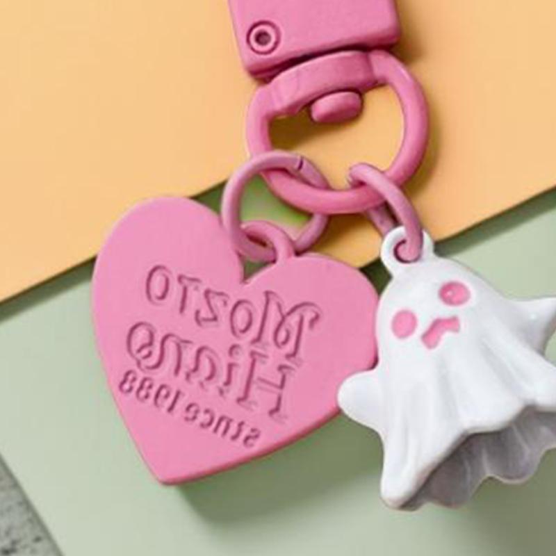 Cute And Personalized Little Ghost Ghost Love Pendant, Round Buckle Bag Pendant