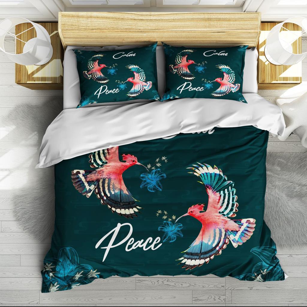 Digital Printing Three-Piece Set Retro Pattern Quilt Cover Sheets Can Be Determined