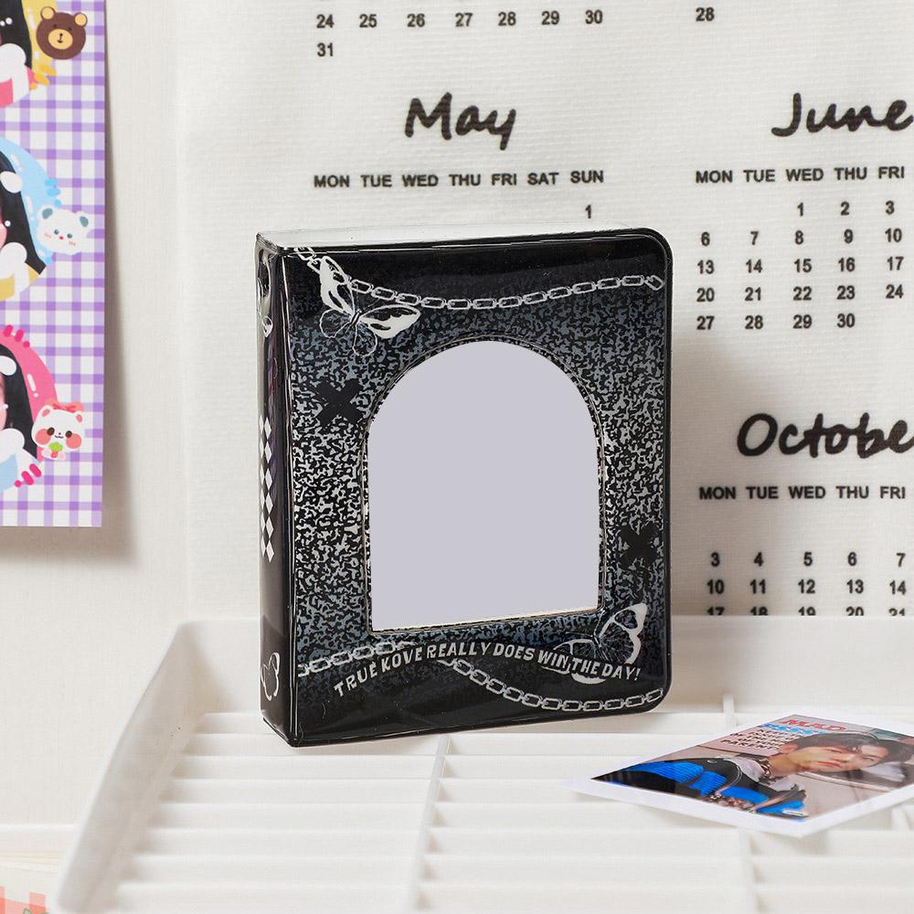 3-дюймовый мини-фотоальбом, полый держатель для фотокарточек Kpop, папки для фотокарточек, 20 листов, 40 карманов, маленькая книга для фотокарточек