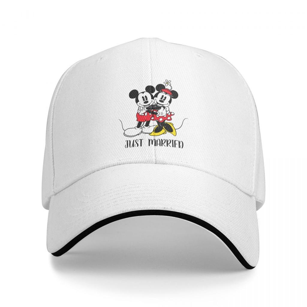 Unisex Mickey And Minnie Wedding Kiss Hearts Trucker Hat Retro Versatile Baseball Cap Fit All Size