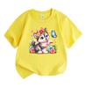 Kids Boys Girls 100% Cotton Crew Neck Short Sleeve T-Shirt, Cute Husky Puppy with Bow Flower Butterfly Print Casual Soft Summer Tee Tops for Children