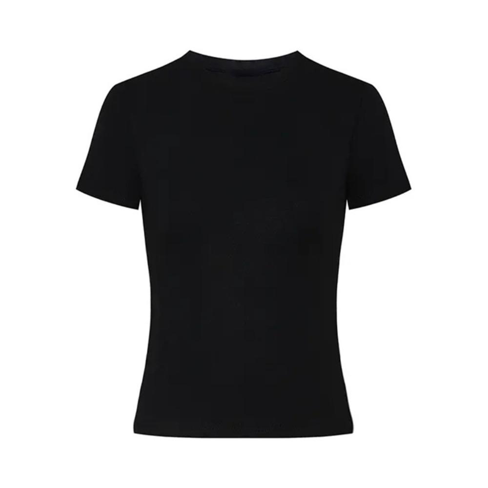 Y2k Slim T Shirt Women Basic Pullover Tops Fashion Simple Crop Tops  Summer
