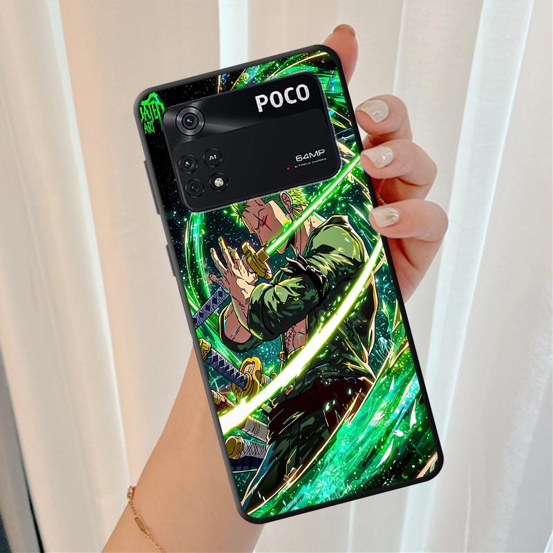 One Piece Luffy Zoro Anime Case for Xiaomi Poco X5 M3 M4 Pro C75 M5s M7 X7 C71 F3 F7 C40 C50 X3 NFC C51 C61 X4 Pro Black Soft