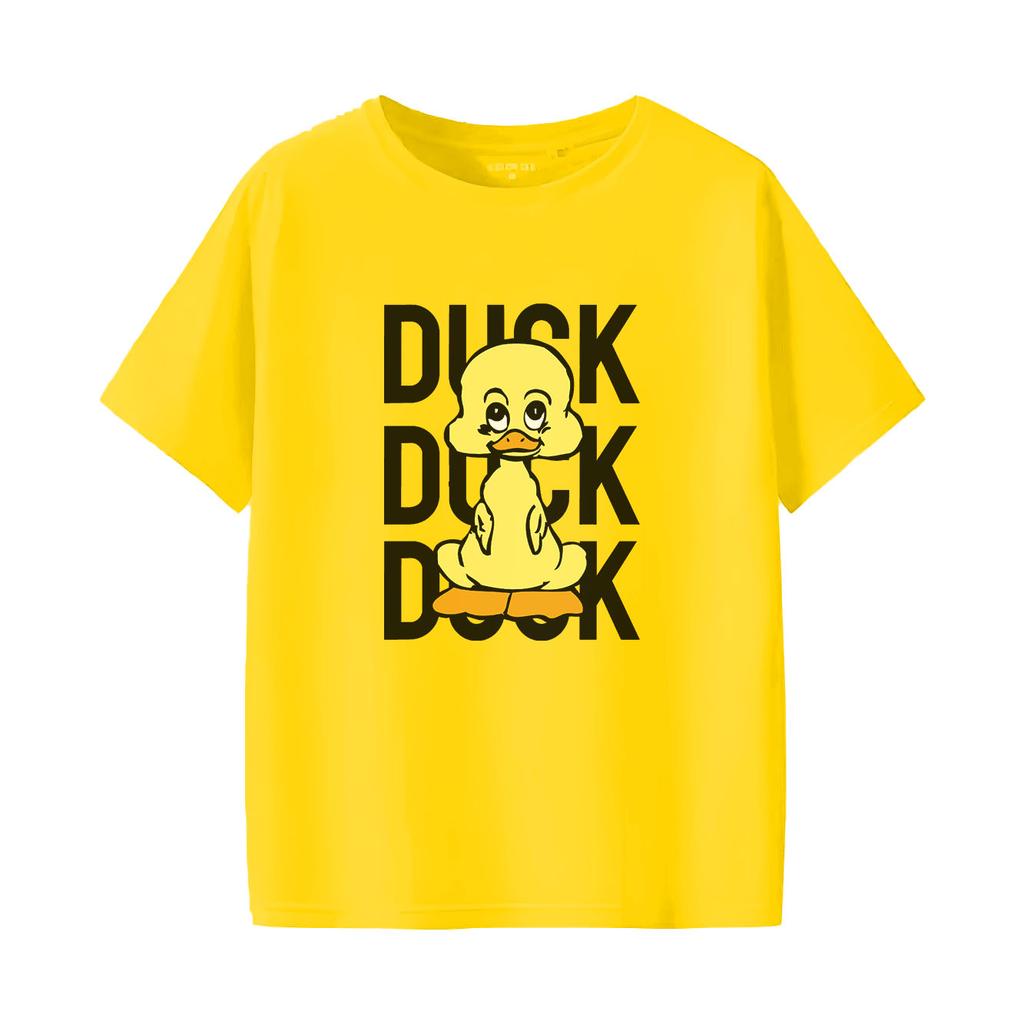 Retro Duck Cartoon Printed Short Sleeve Round Neck SpringSummer Versatile Fashion Womens Tshirt