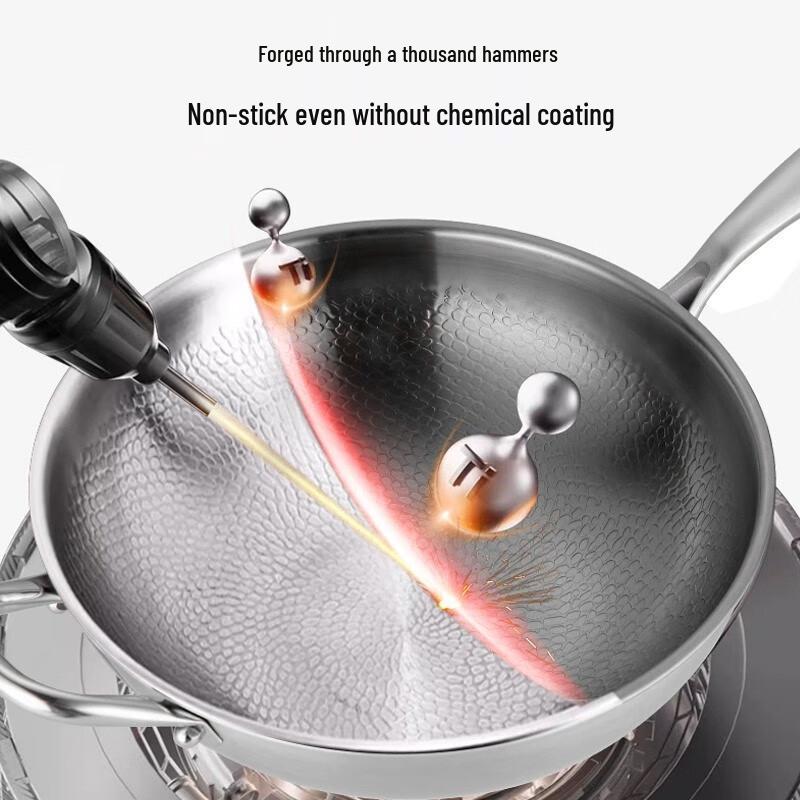 ZHI SHI 36cm Hammered Titanium Wok