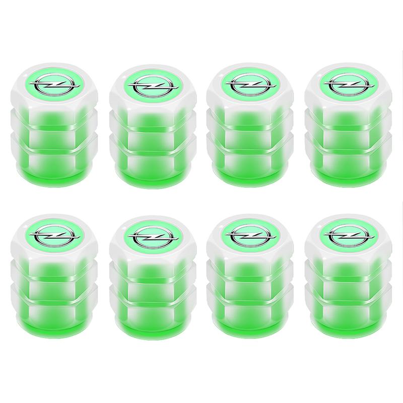 4/8pcs Car Styling 3D Fluorescent Green Glowing Luminous Valve Stem Caps For Opel Corsa d Astra h g Zafira b a Vectra c Insignia