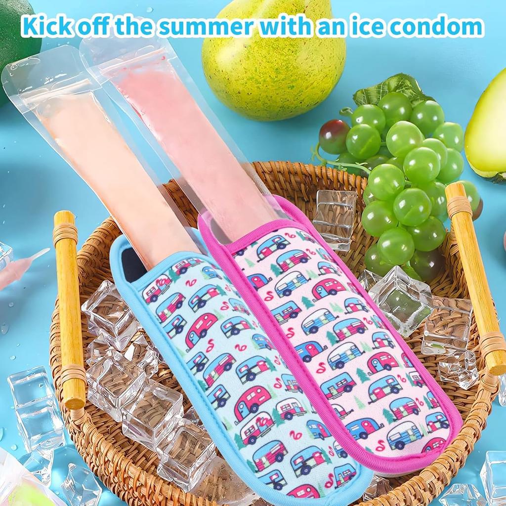 6PCS Popsicle-Holders for Kids, Washable Ice-Pop Sleeves & Reble Popsicle-Sleeves, Popsicle-Holder Bags & Popsicle-Covers Holders Bags for Kids Boys