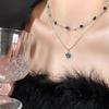 Double-Layer Rose Zircon Sweater Necklace: Elegant Summer Clavicle Chain, Women's Light Luxury High-End Accessory.